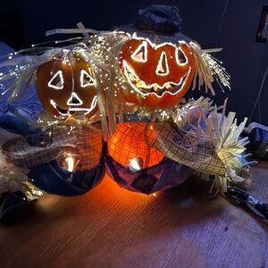 Glowing Pumpkin Scarecrow Costume for Kids